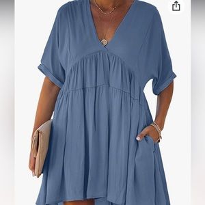 NEW Blue Babydoll Dress